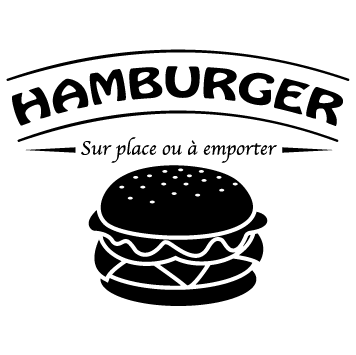 Sticker hamburger sur place ou à emporter